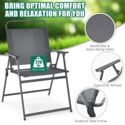 Costway 3PCS Outdoor Bistro Set Folding Table And Chairs Garden Deck Black -Outdoor Furniture Store GUEST 9120c99c bb58 4a75 8795 2c7fa2c8ca97