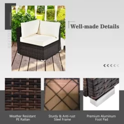 Tangkula 7PCS Patio Rattan Furniture Set 42" Fire Pit Table W/ Cover Cushioned -Outdoor Furniture Store GUEST 91688e7a 50e4 4ef1 8381 a70f0382fa6a