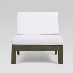 Brava 4pc Acacia Modular Sofa And Table Set - Gray/White - Christopher Knight Home -Outdoor Furniture Store GUEST 92b6fcb0 a31a 4753 8962 73318628996b