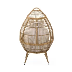 Serina Outdoor Wicker Teardrop Chair With Cushion - Beige/Light Brown - Christopher Knight Home -Outdoor Furniture Store GUEST 9302e66b 7cea 49fc b531 9b8ee778d831