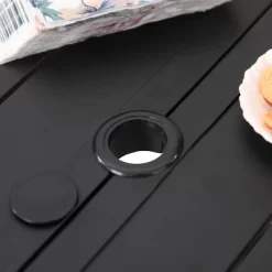 7pc Outdoor Dining Set With Svivel Chairs With Cushions & Large Metal Rectangle Table With Umbrella Hole - Captiva Designs -Outdoor Furniture Store GUEST 9372e227 684d 4a17 8ef5 05bf9035b7f1