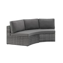 Catalina Wicker Round Sectional Sofa - Gray - Crosley -Outdoor Furniture Store GUEST 937822e9 56be 4b88 a7a1 2b78fe85ebc3
