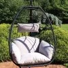 Sunnydaze Decor Sunnydaze Outdoor Resin Wicker Patio Oliver Lounge Hanging Basket Egg Chair Swing With Cushions And Headrest - Gray - 2pc -Outdoor Furniture Store GUEST 938f2782 67a3 49fe 9156 8d7f5d8695c0