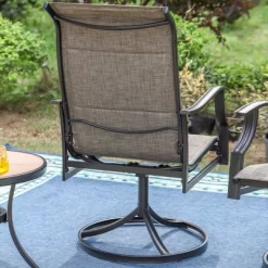 2pk Steel Patio 360 Swivel Padded Arm Chairs With Sling Seat & Back - Captiva Designs -Outdoor Furniture Store GUEST 93ac0c91 03e1 461c a8dc 27feb09cadce