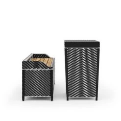 2pc Maksville Outdoor Aluminum Storage Bench & Trash Can - MiBasics -Outdoor Furniture Store GUEST 93db87d0 3735 44ef b3b8 de2cc7537450