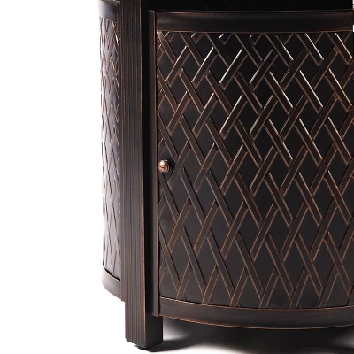 Oakland Living 5pc Aluminum Outdoor Patio Fire Pit Dining With 34" Round Fire Table Copper/Beige 9 Oakland Living 5pc Aluminum Outdoor Patio Fire Pit Dining With 34" Round Fire Table Copper/Beige - Image 7