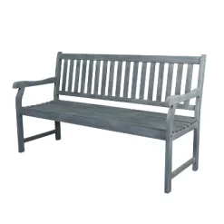 Laurel 3-Seat Slat-Back Acacia Wood Outdoor Garden Patio Bench - JONATHAN Y -Outdoor Furniture Store GUEST 943d446f 118e 48be a4e9 c4488e13532c
