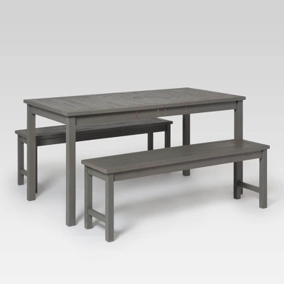 3pc Acacia Wood Simple Patio Dining Set - Saracina Home 8 3pc Acacia Wood Simple Patio Dining Set - Saracina Home - Image 6