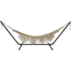 Northlight 31" X 78" Cotton Hammock With Lattice Pattern Tassels - Brown -Outdoor Furniture Store GUEST 948c0624 009a 44a5 89b2 91e559ccc1c0