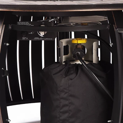 5pc Set With 44" Outdoor Aluminum Round Fire Table & 4 Deep Seating Swivel Rocking Chairs & Wind Blocker Lid - Oakland Living 11 5pc Set With 44" Outdoor Aluminum Round Fire Table & 4 Deep Seating Swivel Rocking Chairs & Wind Blocker Lid - Oakland Living - Image 9