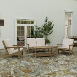 Merrick Lane All-Weather Poly Resin Wood Adirondack Style Deep Seat Patio Loveseat With Cushions -Outdoor Furniture Store GUEST 94e2a8e7 c31f 4324 b522 e549bb740642