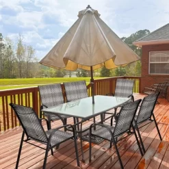 Tangkula 12PCS Outdoor PE Wicker Stacking Dining Chairs Patio Arm Chairs -Outdoor Furniture Store GUEST 95356da6 1023 43a7 b5fc 9ce0d8cd5a18