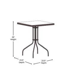 Flash Furniture Barker 23.5'' Square Tempered Glass Metal Table -Outdoor Furniture Store GUEST 956ebf44 d7fd 4c81 948d 8338da067914