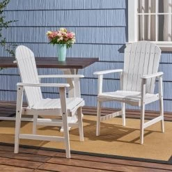 2pk Malibu Acacia Wood Patio Adirondack Dining Chairs - Christopher Knight Home