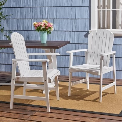 2pk Malibu Acacia Wood Patio Adirondack Dining Chairs - Christopher Knight Home 3 2pk Malibu Acacia Wood Patio Adirondack Dining Chairs - Christopher Knight Home