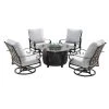 5pc Set With 44" Round Outdoor Aluminum Fire Table & Four Swivel Rocking Chairs & Wind Blocker Lid - Oakland Living -Outdoor Furniture Store GUEST 95afeb46 45fd 4561 a112 dd12175b509e