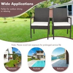 Costway 5PCS Patio Dining Set Cushion Armchairs Acacia Wood Table With Umbrella Hole -Outdoor Furniture Store GUEST 9623bdc4 1f79 41e5 99ac 7490bb124857 1