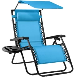 Best Choice Products Folding Zero Gravity Recliner Patio Lounge Chair W/ Canopy Shade, Headrest, Tray -Outdoor Furniture Store GUEST 968b7998 6cbc 4dcf 8b51 5b00746b1fb0