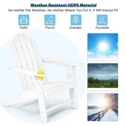 Costway 2PCS Patio Adirondack Chair Side Table Set Weather Resistant Cup Holder -Outdoor Furniture Store GUEST 96aec77a fcb1 4524 a4c8 26555f5412b6
