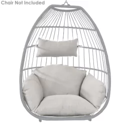 Sunnydaze Decor Sunnydaze Outdoor Resin Wicker Patio Oliver Lounge Hanging Basket Egg Chair Swing With Cushions, Headrest, And Steel Stand Set - Gray - 3pc 12 Sunnydaze Decor Sunnydaze Outdoor Resin Wicker Patio Oliver Lounge Hanging Basket Egg Chair Swing With Cushions, Headrest, And Steel Stand Set - Gray - 3pc -Outdoor Furniture Store GUEST 9747a44a 2257 418d 950e fc8f5d8aedb9