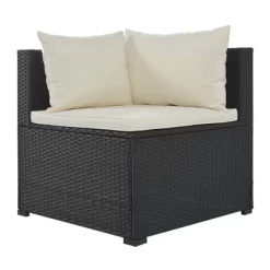 9pc Wicker Patio Sectional Seating Set With Cushions - Black/Beige - GODEER -Outdoor Furniture Store GUEST 98854307 d612 4e2a b43a f293a99b4b1f