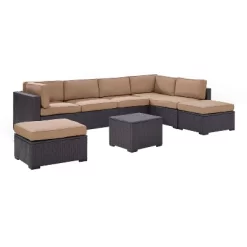 Biscayne 6pc Outdoor Wicker Sectional Set - Mocha - Crosley 11 Biscayne 6pc Outdoor Wicker Sectional Set - Mocha - Crosley -Outdoor Furniture Store GUEST 989c1ca0 3279 4792 a12b f9191740457e