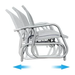 GOLDSUN Alloy Steel Weather Resisting Outdoor 2 Person Swinging Rocking Glider Bench Chair Loveseat For Patio, Garden, Deck, Or Swimming Pool, Gray -Outdoor Furniture Store GUEST 98db582a c932 4a62 a58e d421297f105d