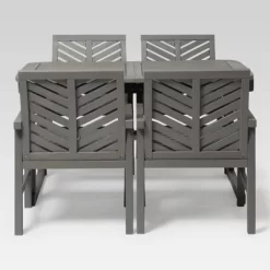 5pc Slatted Extendable Acacia Wood Patio Dining Set - Saracina Home -Outdoor Furniture Store GUEST 99bbc339 5382 45b6 9821 1dac64db2b81