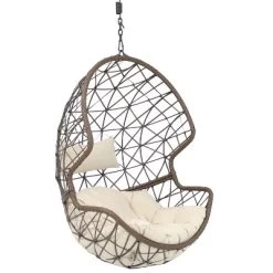 Sunnydaze Decor Sunnydaze Outdoor Resin Wicker Patio Danielle Hanging Basket Egg Chair Swing With Cushion And Headrest - 2pc -Outdoor Furniture Store GUEST 99cae45d 1381 49fe 9ac0 e2b648ed9820
