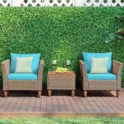 Tangkula 3 Piece Outdoor Rattan Sofa Set Wicker Conversation Furniture Set With Cushions -Outdoor Furniture Store GUEST 99d235ce 5ec8 4801 a53a 11b4a88695f7