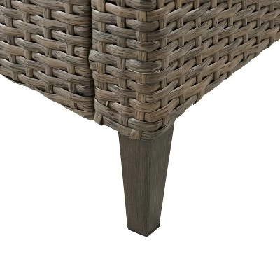 Rockport Outdoor Wicker Side Table - Light Brown - Crosley 7 Rockport Outdoor Wicker Side Table - Light Brown - Crosley - Image 5