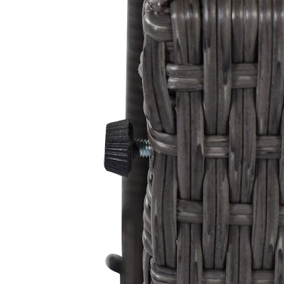 4pc Outdoor Wicker Rectangle Daybed With Canopy & Cushions - Gray - GODEER 16 4pc Outdoor Wicker Rectangle Daybed With Canopy & Cushions - Gray - GODEER - Image 14