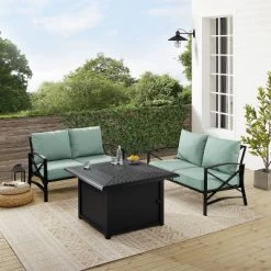 Kaplan 3pc Outdoor Conversation Set With Fire Table & 2 Loveseats - Mist - Crosley 20 Kaplan 3pc Outdoor Conversation Set With Fire Table & 2 Loveseats - Mist - Crosley -Outdoor Furniture Store GUEST 9a9365f7 07bf 40bf 9145 a2473e52c13a