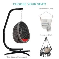 Best Choice Products Metal Hanging Hammock C-Stand For Chair/ Weather-Resistant Finish, Offset Base - Stand Only -Outdoor Furniture Store GUEST 9acac5d6 cf04 4d4d 856f aef1be3fd399