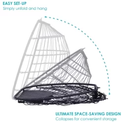 Sunnydaze Decor Sunnydaze Outdoor Resin Wicker Patio Oliver Lounge Hanging Basket Egg Chair Swing With Cushions And Headrest - Gray - 2pc -Outdoor Furniture Store GUEST 9aea5a7a 5ccf 47ed 8fbb fb42b2e46128