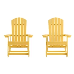 Emma And Oliver Set Of 2 Marcy Classic All-Weather Poly Resin Rocking Adirondack Chairs With Stainless Steel Hardware For Year Round Use -Outdoor Furniture Store GUEST 9bf83807 02d3 4f0a 9a44 80f4547e5fda