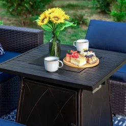 Captiva Designs 7pc Steel & Wicker Outdoor Square Fire Pit Furniture Set With Cushions -Outdoor Furniture Store GUEST 9bf8d92e 2a3c 4ac9 ad01 7c077ab6c587