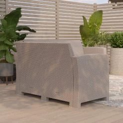 Merrick Lane Outdoor Furniture Resin Loveseat Faux Rattan Wicker Pattern 2-Seat Loveseat With All-Weather Cushions -Outdoor Furniture Store GUEST 9c004a65 b69c 4ecb 9db7 c948ff7bf5d2