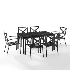 Kaplan 7pc Outdoor Dining Set With 6 Arm Chairs & Dining Table Oatmeal/Oil Rubbed Bronze - Crosley -Outdoor Furniture Store GUEST 9c7ee2d2 a6ae 4700 85c2 867b323ababf