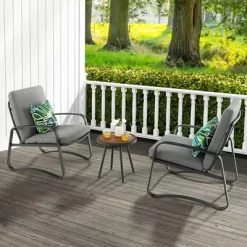 Costway 3pcs Patio Bistro Conversation Set DPC Tabletop Metal Cushioned Chairs Outdoor -Outdoor Furniture Store GUEST 9d02955d 5230 4499 897a 568209a14eb4