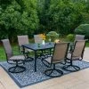 7pc Outdoor Dining Set With Swivel Sling Chairs & Large Metal Rectangle Table With Umbrella Hole - Gray - Captiva Designs -Outdoor Furniture Store GUEST 9d1ee073 347c 477d 9a93 934fac16dfe4