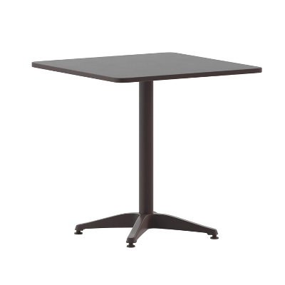Emma And Oliver 27.5'' Square Aluminum Indoor-Outdoor Table With Base 3 Emma And Oliver 27.5'' Square Aluminum Indoor-Outdoor Table With Base