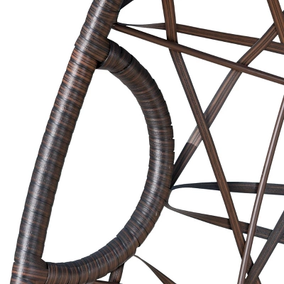 Cayuse Wicker Tear Drop Hanging Chair - Brown/Tan - Christopher Knight Home 4 Cayuse Wicker Tear Drop Hanging Chair - Brown/Tan - Christopher Knight Home - Image 2