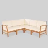 Perla 5pc Patio Sectional Sofa - Teak/Cream - Christopher Knight Home 1 Perla 5pc Patio Sectional Sofa - Teak/Cream - Christopher Knight Home -Outdoor Furniture Store GUEST 9f1e6536 08d8 4c00 a84c e61ab9a4210a