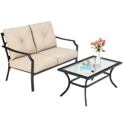 Costway 2 PCS Patio Loveseat With Coffee Table Outdoor Sofa Bench With Cushions 12 Costway 2 PCS Patio Loveseat With Coffee Table Outdoor Sofa Bench With Cushions -Outdoor Furniture Store GUEST 9fd1972c 1384 4710 8e00 8618eda6369f