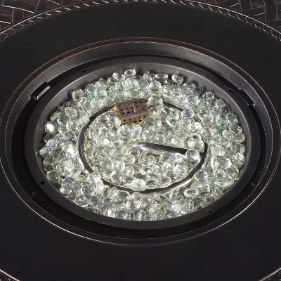 Oakland Living 5pc Aluminum Outdoor Patio Fire Pit Dining With 34" Round Fire Table Copper/Beige 7 Oakland Living 5pc Aluminum Outdoor Patio Fire Pit Dining With 34" Round Fire Table Copper/Beige - Image 5