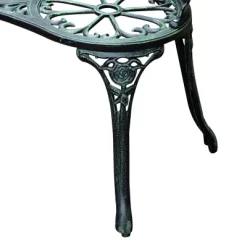 Outsunny Garden Bench Loveseat With Floral Rose Style, Cast Aluminum Frame For Outdoor, Patio, Park, Deck, Antique Green -Outdoor Furniture Store GUEST a01a71a2 d614 4a25 a82d 699ae3e16641