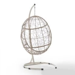 Cleo Outdoor Wicker Patio Hanging Egg Chair With Stand - Crosley -Outdoor Furniture Store GUEST a0858f4e dbfa 417f ab4c 05e942a4a5db
