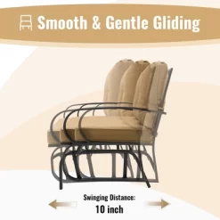 Tangkula 2-Person Outdoor Patio Glider Bench Swing Seat Bench W/ Seat & Back Cushions -Outdoor Furniture Store GUEST a09e25e4 d281 4e97 8c9f 1ac277656755