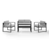 Hamilton Outdoor Metal 4 Piece Conversation Set - Matte Black - Crosley -Outdoor Furniture Store GUEST a12fed48 decf 48b6 a073 41f8ea1f3b5c